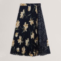 дамска,пола,ted,baker,women,s,print,midi,skirt,navy