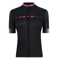 блуза,с,къс,ръкав,дамски,топове,облекло,за,колоездене,castelli,gradient,short,sleeve,jersey,women's,light,black