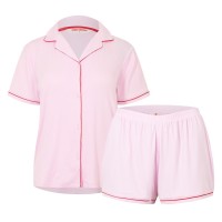 пижама,дамски,пижами,urban,threads,women's,short,sleeve,pyjama,set,pink,red