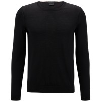 пуловер,мъжки,пуловери,boss,men,s,leno,knit,jumper,soft,virgin,wool,black