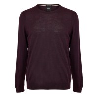 пуловер,мъжки,пуловери,boss,men's,leno,knit,jumper,soft,virgin,wool,dark,red