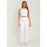дънки,дамски,дънки,missy,empire,waist,detail,wide,leg,jeans,white