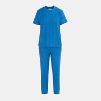 дамски,комплект,дамски,пижами,miso,short,sleeve,pajamas,set,ladies,blue
