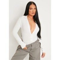 дамски,топове,missy,empire,plunge,button,detail,bodysuit,cream
