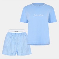 комплект,дамски,пижами,calvin,klein,calvin,ss,short,set,ld61,frozen,fjord