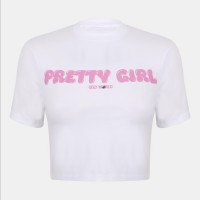 бебешка,фланелка,с,къс,ръкав,дамски,топове,pretty,boy,ugly,world,women,s,cotton,short,sleeve,slim,fit,baby,tee,white,pink