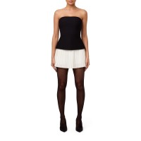 рокля,дамски,поли,и,рокли,naked,wardrobe,pleated,tube,contrast,mini,dress,black