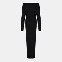 рокля,дамски,поли,и,рокли,naked,wardrobe,knit,off,shoulder,sweater,maxi,dress,black