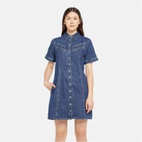 рокля,дамски,поли,и,рокли,levis,women's,rinoa,denim,short,sleeve,mini,dress,sledge,sister