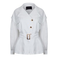 дамски,якета,и,палта,emporio,armani,women's,lightweight,belted,trench,coat,bianco