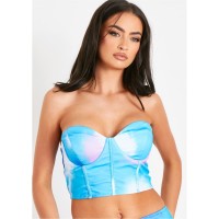 дамски,топове,missy,empire,dye,printed,cropped,corset,blue