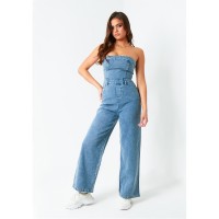 дамски,поли,и,рокли,missy,empire,denim,jumpsuit,blue