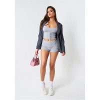 къси,панталони,дамски,къси,панталони,missy,empire,fold,over,shorts,grey