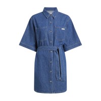 рокля,дамски,поли,и,рокли,calvin,klein,jeans,linen,boxy,belted,shirt,dress,denim,medium