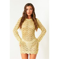 рокля,дамски,поли,и,рокли,missy,empire,knitted,open,back,mini,dress,gold