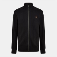 плетена,блуза,мъжки,пуловери,мъжки,тениски,fred,perry,men's,textured,full,zip,knitted,top,black,102