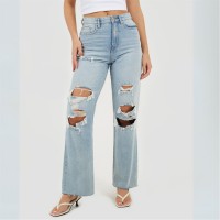 дамски,дънки,brave,soul,womens,high,waisted,wide,leg,distresed,jean,pale,blue