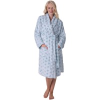 дамски,пижами,camille,fleece,bathrobe,with,shawl,collar,&amp;,pockets,aqua,heart