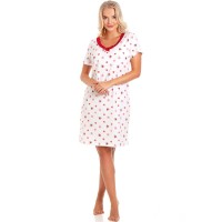 дамски,пижами,camille,sleeved,knee,length,nightshirt,white