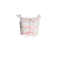 къса,блуза,дамски,топове,collective,the,label,the,label,white,lace,up,crop,top,white