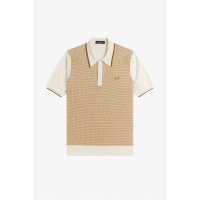 блуза,с,яка,мъжки,пуловери,мъжки,тениски,fred,perry,men,s,knitted,short,sleeve,polo,shirt,ecru,560
