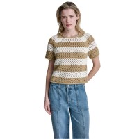 дамска,блуза,дамски,плетени,дрехи,дамски,топове,dkny,womens,short,sleeve,raglan,stripe,pointelle,sweater,trvt,eggnog