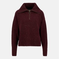 пуловер,дамски,плетени,дрехи,barbour,lavensale,half,zip,jumper,black,cherry