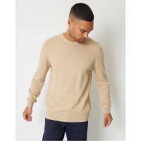 пуловер,мъжки,пуловери,threadbare,men's,cable,knit,crew,neck,jumper,oatmilk