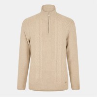 мъжки,пуловер,облекла,на,разпродажба,мъжки,пуловери,threadbare,quarter,zip,cable,knit,jumper,mens,oatmeal,twist