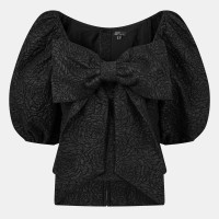 дамски,топове,nobodys,child,women,s,greta,puff,sleeve,top,black