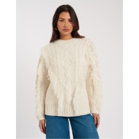 пуловер,дамски,плетени,дрехи,nobodys,child,nc,cable,jumper,ld99,beige