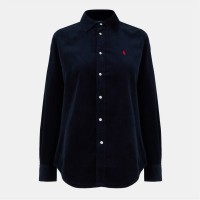 риза,дамски,ризи,polo,ralph,lauren,women's,cord,long,sleeve,plain,shirt,navy