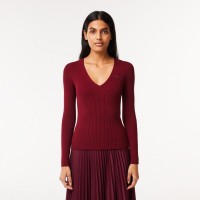 дамски,пуловер,дамски,плетени,дрехи,lacoste,women,s,seamless,ribbed,crew,neck,jumper,zin