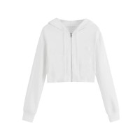 суичър,дамски,горнища,с,качулка,miso,women's,cropped,hoodie,white