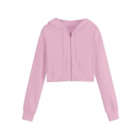 суичър,дамски,горнища,с,качулка,miso,women's,cropped,hoodie,pink
