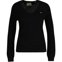 дамски,плетени,дрехи,gant,extrafine,lambswool,v,neck,cream,s,black