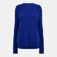 пуловер,дамски,плетени,дрехи,polo,ralph,lauren,women's,cable,knit,oversized,crew,neck,jumper,midnight,cobalt