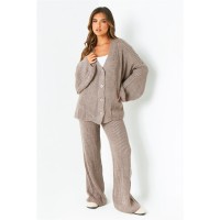 жилетка,дамски,плетени,дрехи,missy,empire,chunky,knit,cardigan,&amp;,trouser,set,mocha