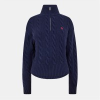пуловер,дамски,плетени,дрехи,polo,ralph,lauren,women's,cable,crew,neck,jumper,hunter,navy