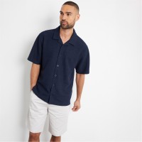 риза,с,къс,ръкав,threadbare,antti,textured,revere,collar,short,sleeve,shirt,navy