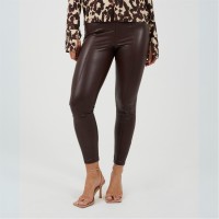 дамски,панталони,brave,soul,womens,faux,leather,trousers,dark,chocolate