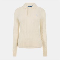 пуловер,дамски,плетени,дрехи,polo,ralph,lauren,women's,cable,knitted,long,sleeve,crew,neck,jumper,authentic,cream