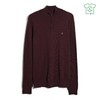 пуловер,мъжки,пуловери,farah,farah,quarter,zip,jumper,sn61,burgundy,507