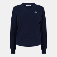 блуза,дамски,плетени,дрехи,lacoste,v,neck,sweater,navy,blue