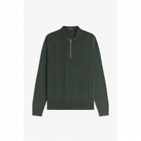 пуловер,мъжки,пуловери,fred,perry,men,s,lsknit,zipped,crew,neck,jumper,court,green,x89