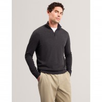 пуловер,мъжки,пуловери,ted,baker,men,s,merino,half,zip,crew,neck,jumper,charcoal