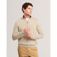 пуловер,мъжки,пуловери,ted,baker,men,s,merino,half,zip,crew,neck,jumper,stone