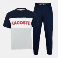 комплект,мъжки,пижами,lacoste,pyjama,set,sn99,silver,navy