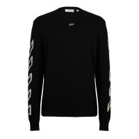 пуловер,мъжки,пуловери,off,white,men's,diagonal,arrow,crew,neck,jumper,black,0001