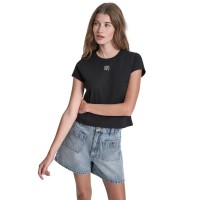 бебешки,дънки,дамски,топове,dkny,dkny,jeans,rhinestone,logo,baby,tee,black,silver